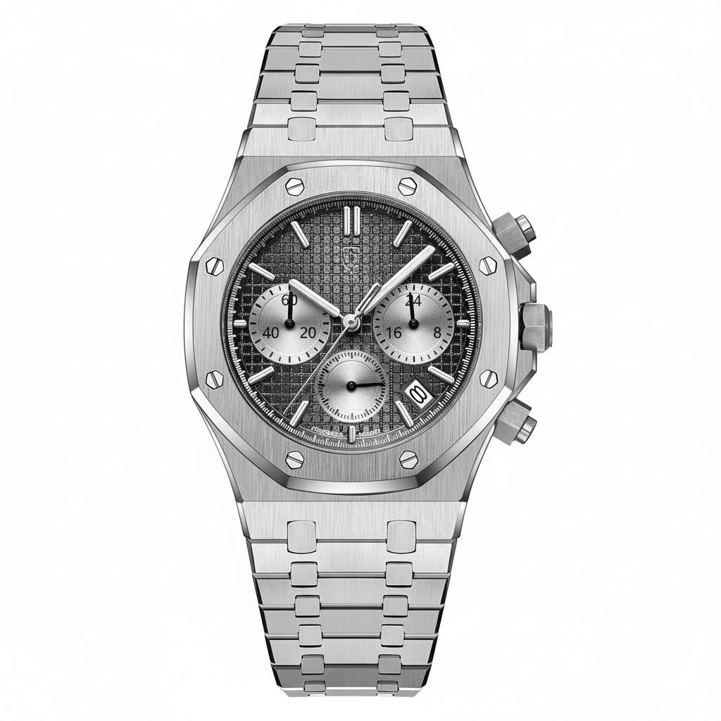 POEDAGAR Men's Stainless Battery-Powered Quartz Movement